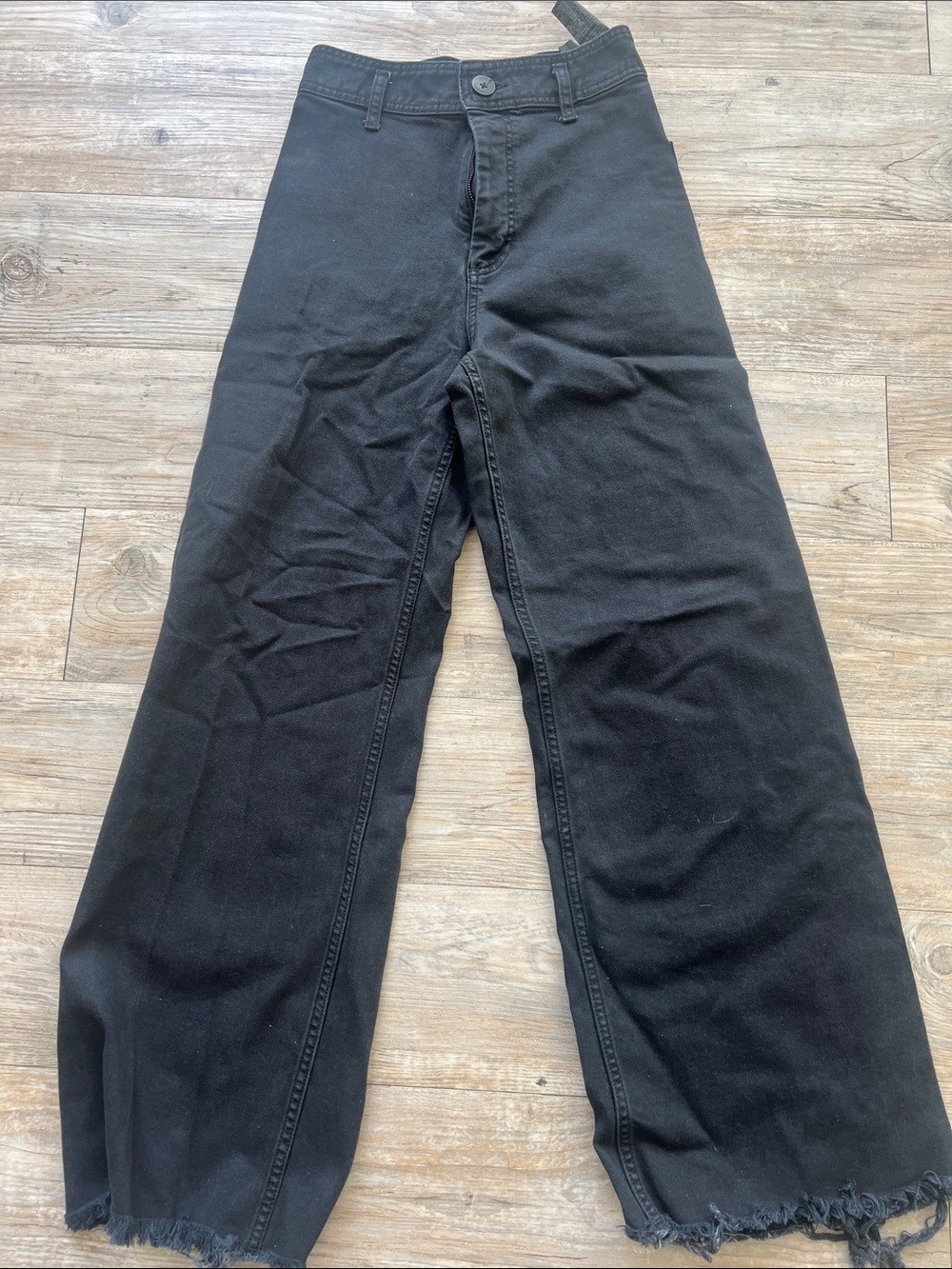 Zara High Rise Wide Leg Jeans — Black